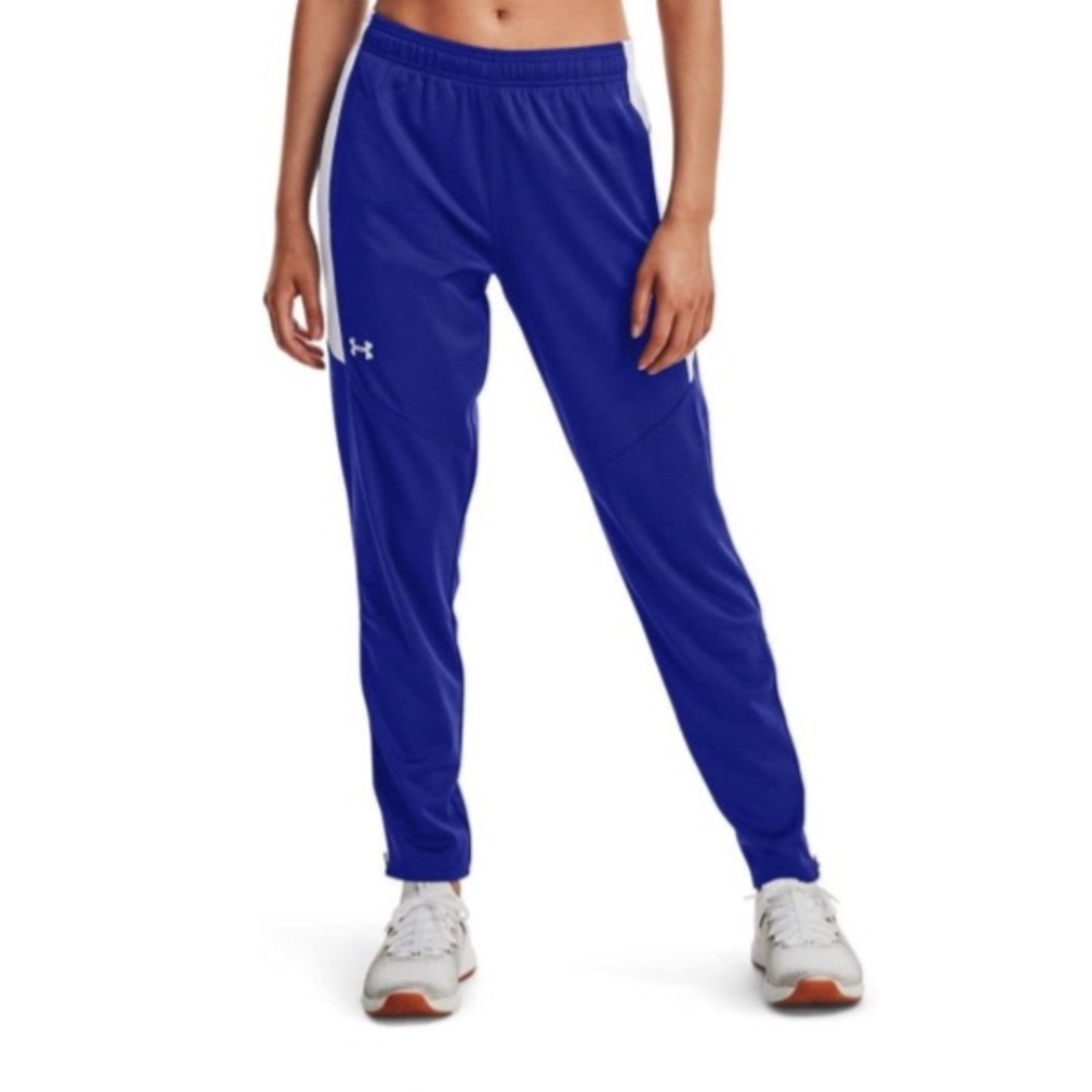 NWT Under Armour women’s Rival knit warmup pant- Size large, royal blue